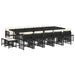Set mobilier de grădină cu perne, 15 piese, negru, poliratan - WALTI WALTI
