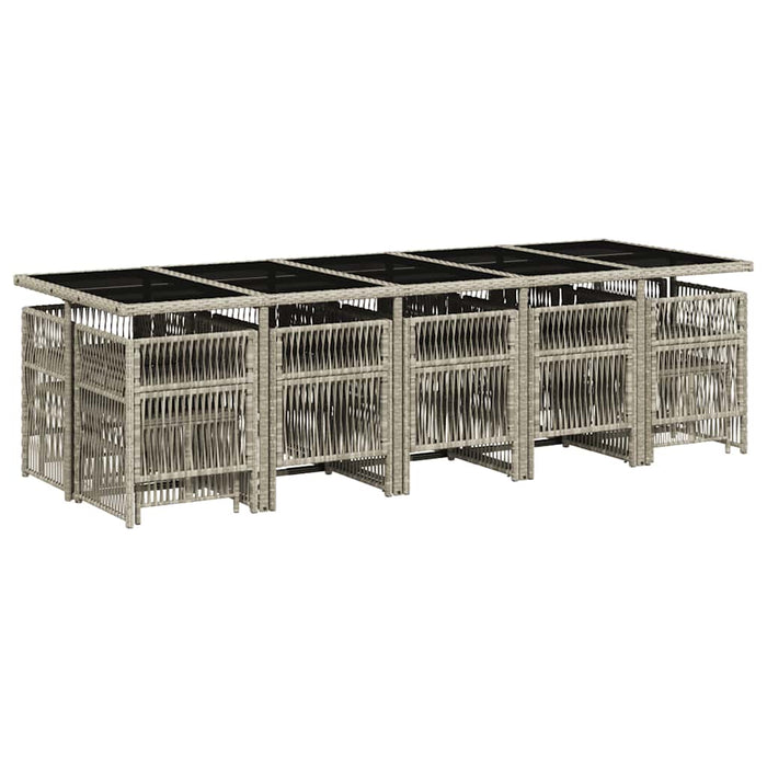 Set mobilier de grădină cu perne 15 piese gri deschis poliratan - WALTI WALTI