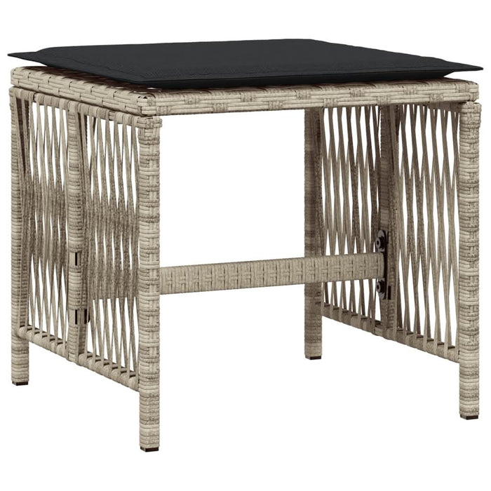 Set mobilier de grădină cu perne 17 piese gri deschis poliratan - WALTI WALTI