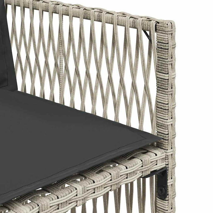 Set mobilier grădină cu perne, 9 piese, gri deschis, poliratan WALTI