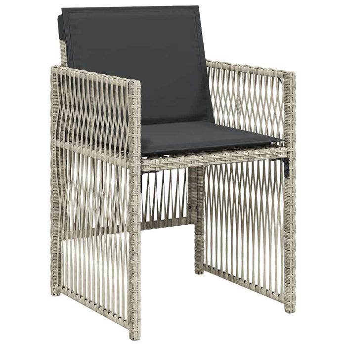 Set mobilier de grădină cu perne 13 piese gri deschis poliratan - WALTI WALTI