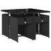 Set mobilier de grădină cu perne, 5 piese, negru, poliratan - WALTI WALTI