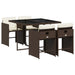 Set mobilier de grădină, 5 piese, cu perne, maro, poliratan - WALTI WALTI