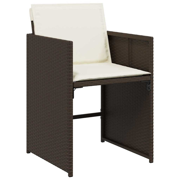 Set mobilier de grădină, 5 piese, cu perne, maro, poliratan - WALTI WALTI