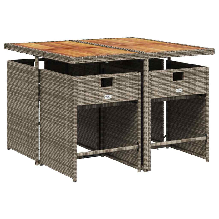 Set mobilier de grădină cu perne, 5 piese, gri, poliratan - WALTI WALTI
