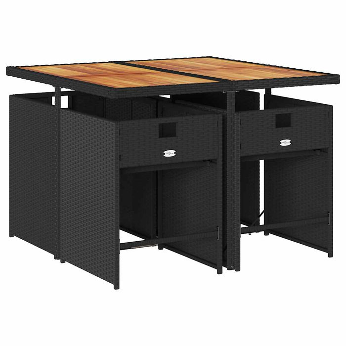 Set mobilier de grădină cu perne, 5 piese, negru, poliratan - WALTI WALTI