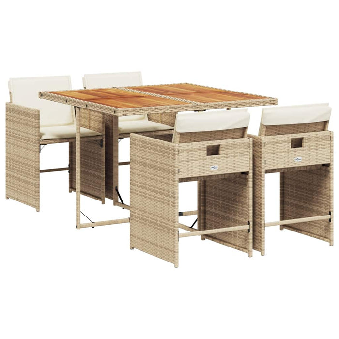 Set mobilier de grădină cu perne, 5 piese, bej, poliratan - WALTI WALTI