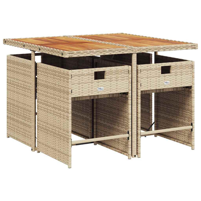 Set mobilier de grădină cu perne, 5 piese, bej, poliratan - WALTI WALTI