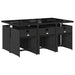 Set mobilier de grădină cu perne, 7 piese, negru, poliratan - WALTI WALTI