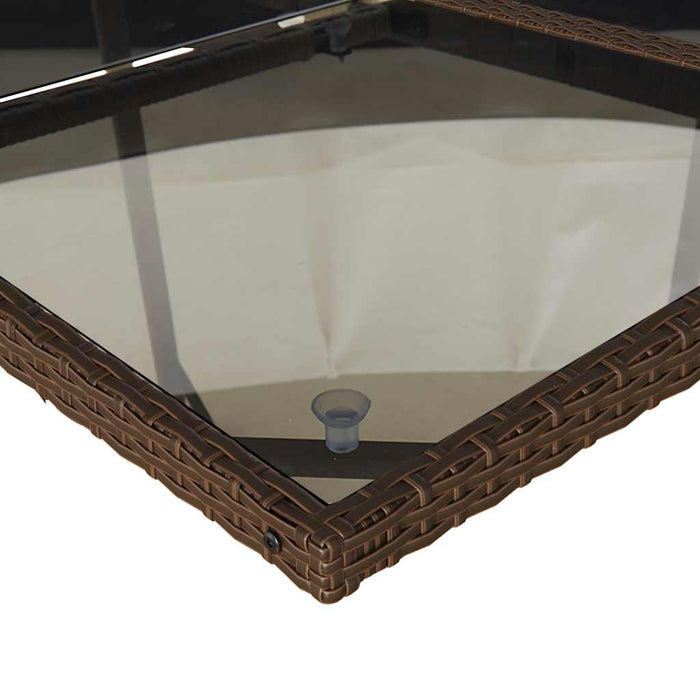 Set mobilier de grădină cu perne, 7 piese, maro, poliratan WALTI
