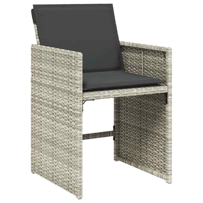 Set mobilier de grădină cu perne, 7 piese gri deschis poliratan - WALTI WALTI