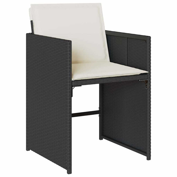 Set mobilier de grădină cu perne, 9 piese, negru, poliratan - WALTI WALTI
