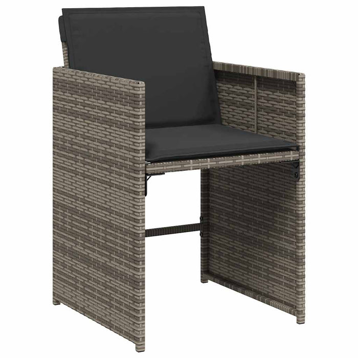 Set mobilier grădină cu perne, 9 piese, gri, poliratan WALTI