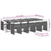 Set mobilier de exterior cu perne, 11 piese, negru, poliratan - WALTI WALTI