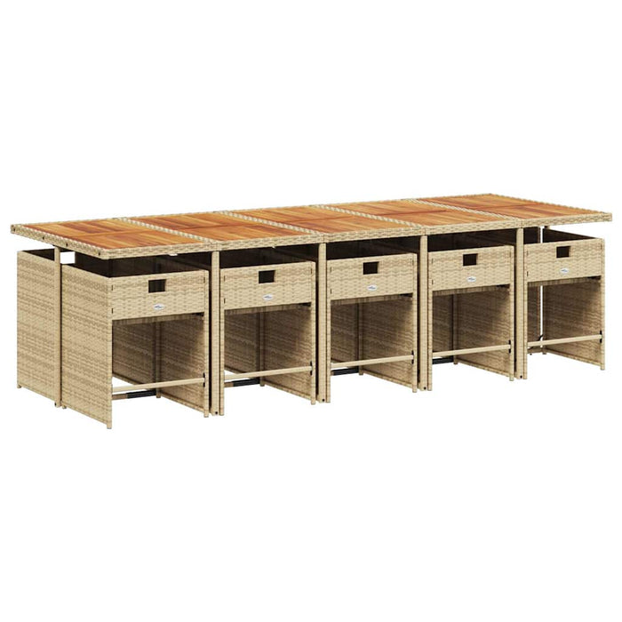 Set mobilier de grădină cu perne, 11 piese, bej, poliratan - WALTI WALTI