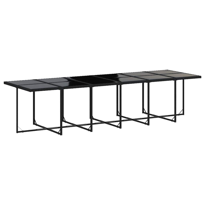 Set mobilier de grădină cu perne, 13 piese, negru, poliratan - WALTI WALTI