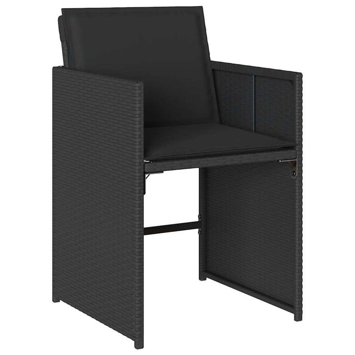 Set mobilier de grădină cu perne, 13 piese, negru, poliratan - WALTI WALTI