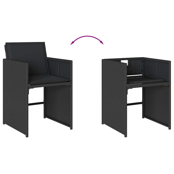 Set mobilier de grădină cu perne, 13 piese, negru, poliratan - WALTI WALTI