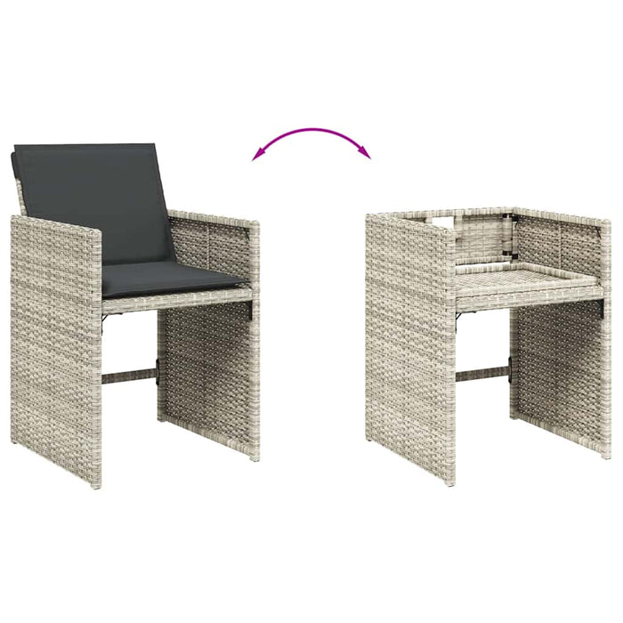 Set mobilier de grădină cu perne 13 piese gri deschis poliratan - WALTI WALTI
