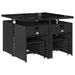 Set mobilier de grădină cu perne, 9 piese, negru, poliratan - WALTI WALTI
