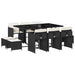 Set mobilier de exterior cu perne, 11 piese, negru, poliratan - WALTI WALTI