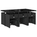 Set mobilier de exterior cu perne, 11 piese, negru, poliratan - WALTI WALTI