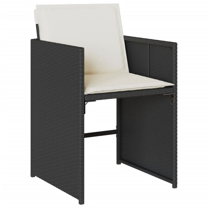 Set mobilier de exterior cu perne, 11 piese, negru, poliratan - WALTI WALTI