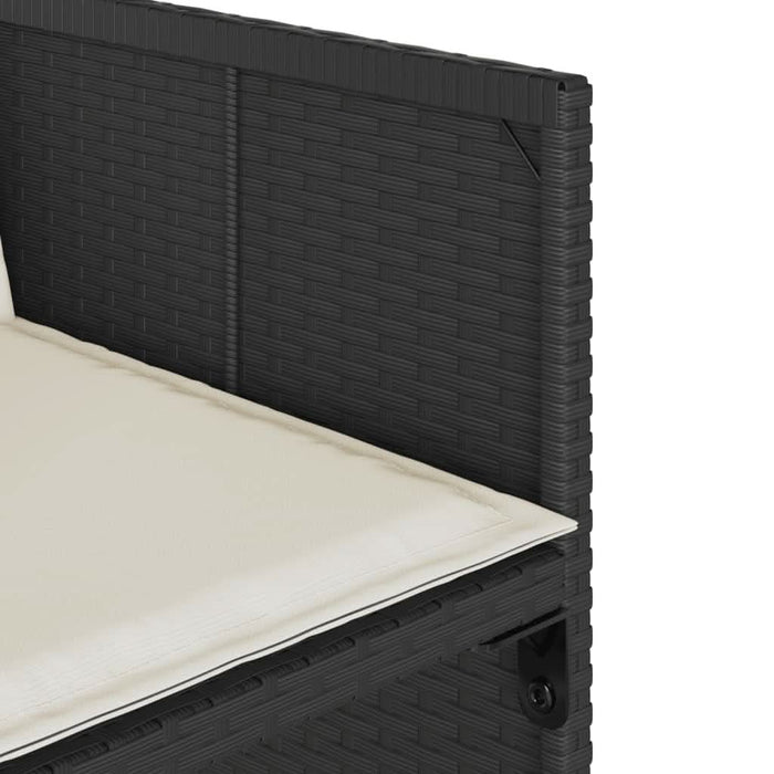 Set mobilier de exterior cu perne, 11 piese, negru, poliratan - WALTI WALTI