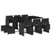 Set mobilier de exterior cu perne, 11 piese, negru, poliratan - WALTI WALTI