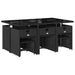 Set mobilier de exterior cu perne, 11 piese, negru, poliratan - WALTI WALTI