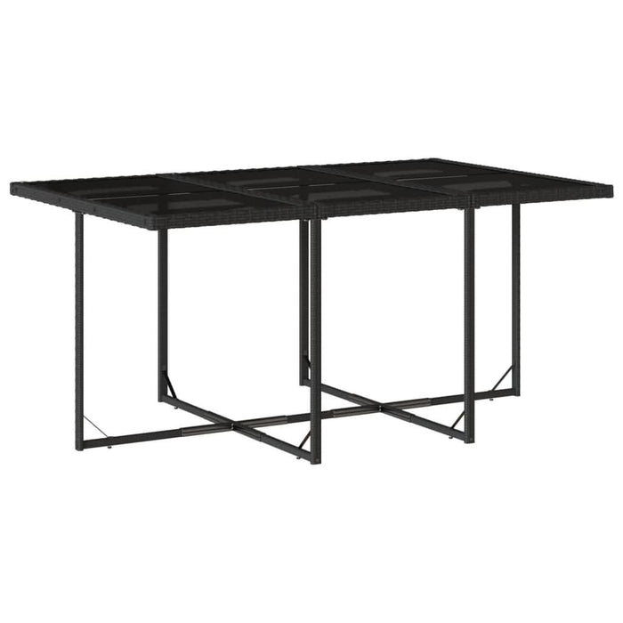 Set mobilier de exterior cu perne, 11 piese, negru, poliratan - WALTI WALTI