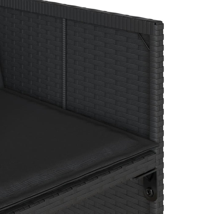Set mobilier de exterior cu perne, 11 piese, negru, poliratan - WALTI WALTI