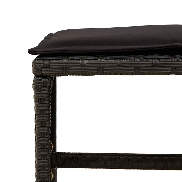 Set mobilier de exterior cu perne, 11 piese, negru, poliratan - WALTI WALTI