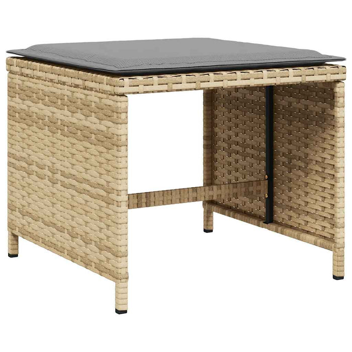 Set mobilier grădină cu perne, 11 piese bej combinat poliratan - WALTI WALTI