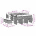 Set mobilier de exterior cu perne, 11 piese, negru, poliratan - WALTI WALTI
