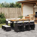 Set mobilier de exterior cu perne, 11 piese, negru, poliratan - WALTI WALTI