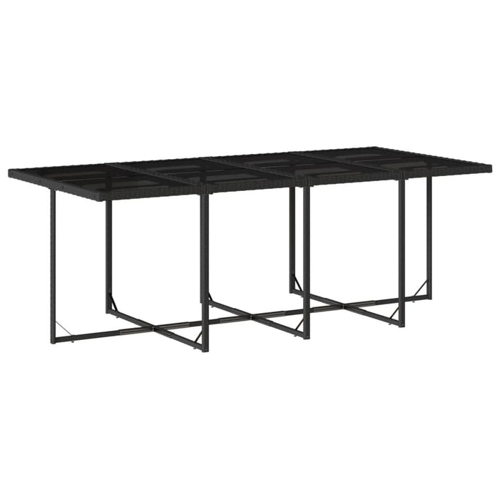 Set mobilier de grădină cu perne, 13 piese, negru, poliratan - WALTI WALTI