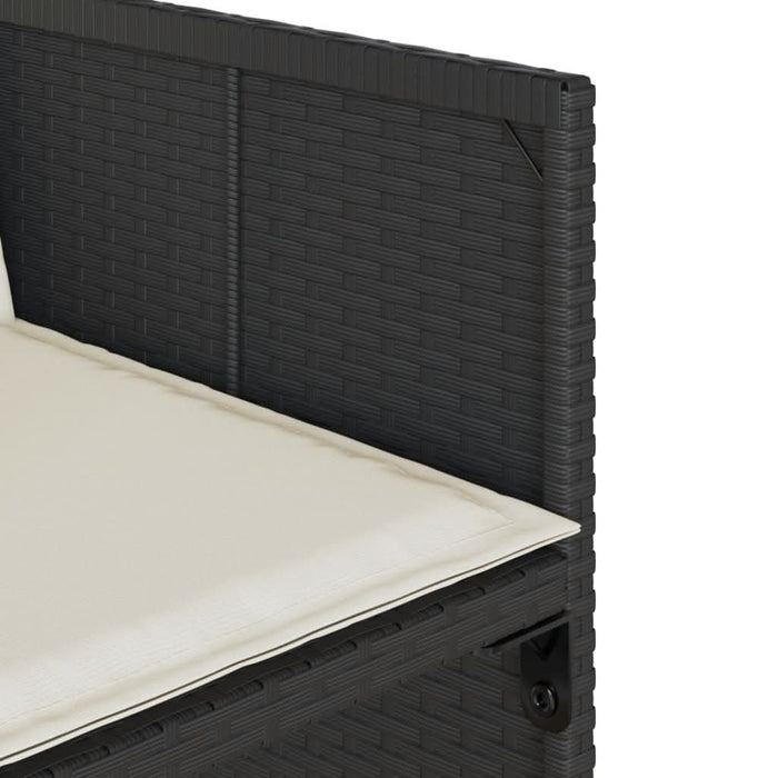 Set mobilier de grădină cu perne, 13 piese, negru, poliratan - WALTI WALTI