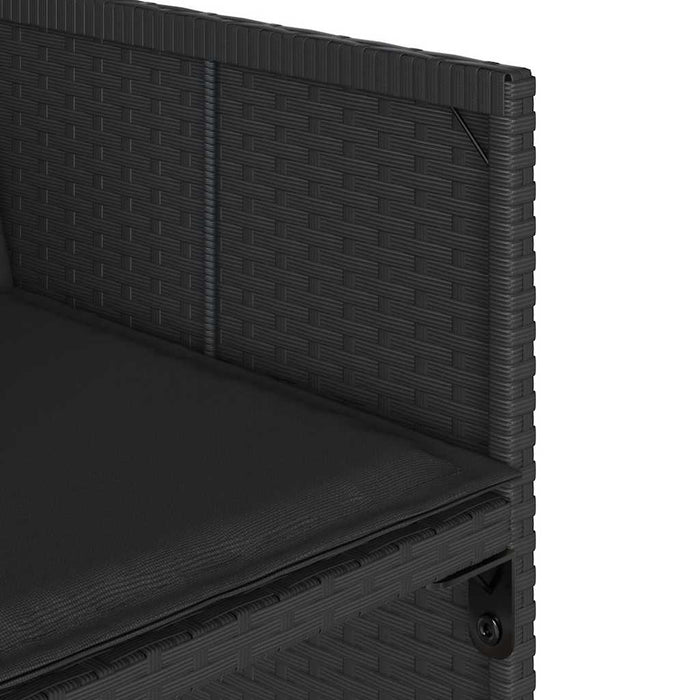 Set mobilier de grădină cu perne, 13 piese, negru, poliratan - WALTI WALTI