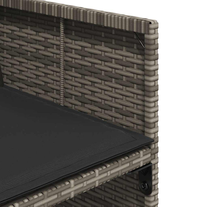 Set mobilier de grădină cu perne, 13 piese, gri, poliratan WALTI