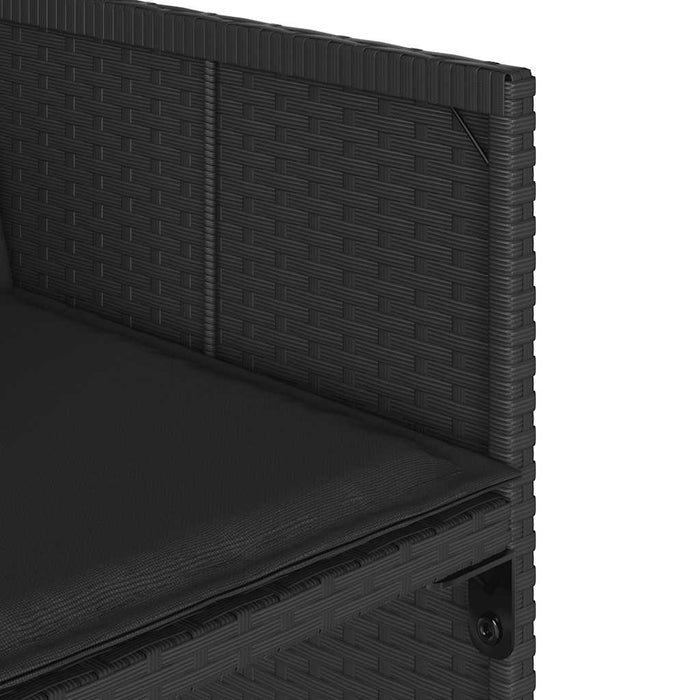 Set mobilier de grădină cu perne, 15 piese, negru, poliratan WALTI