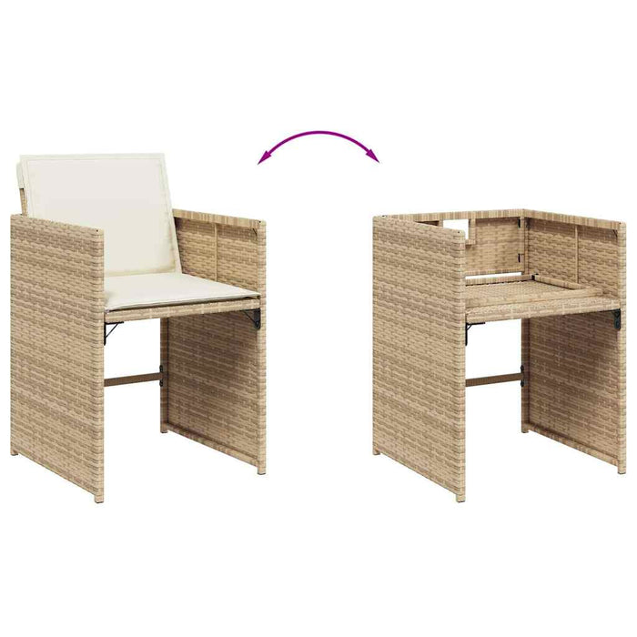Set mobilier de grădină cu perne, 15 piese, bej, poliratan WALTI