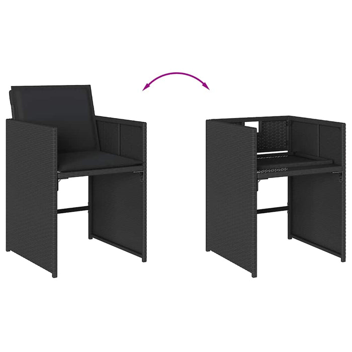 Set mobilier de grădină cu perne, 17 piese, negru, poliratan - WALTI WALTI