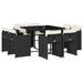 Set mobilier de grădină cu perne, 9 piese, negru, poliratan - WALTI WALTI