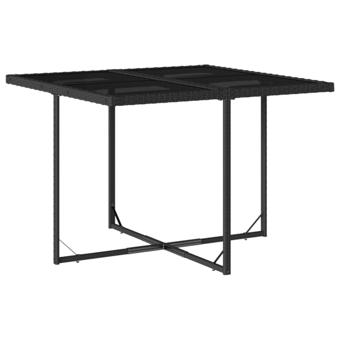 Set mobilier de grădină cu perne, 9 piese, negru, poliratan - WALTI WALTI