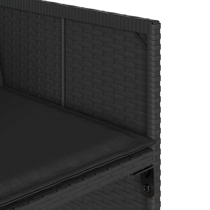 Set mobilier de grădină cu perne, 9 piese, negru, poliratan - WALTI WALTI