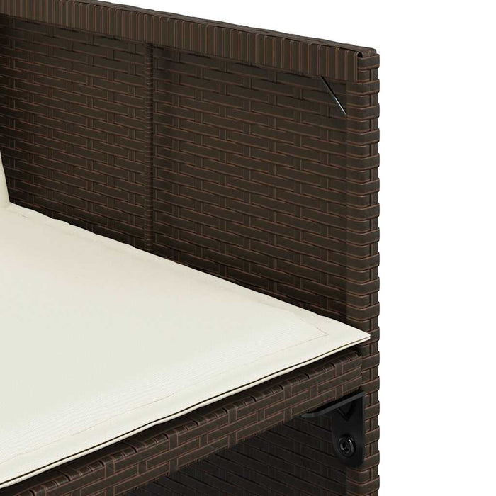 Set mobilier de grădină cu perne, 9 piese, maro, poliratan WALTI