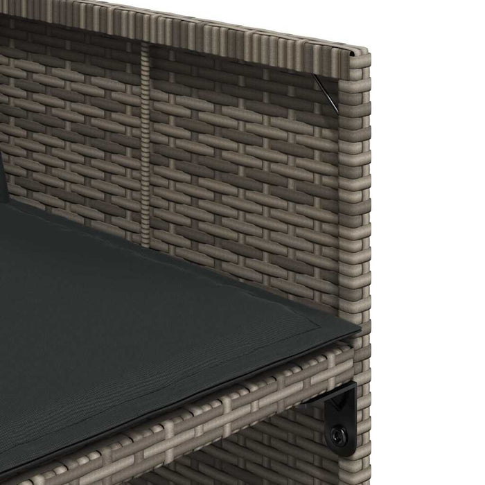 Set mobilier grădină cu perne, 9 piese, gri, poliratan - WALTI WALTI