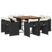 Set mobilier de grădină cu perne, 9 piese, negru, poliratan - WALTI WALTI
