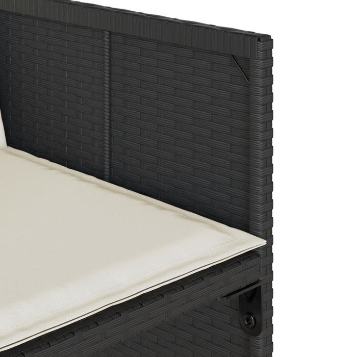 Set mobilier de grădină cu perne, 9 piese, negru, poliratan - WALTI WALTI